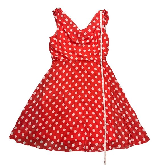Ronni Nicole Red Polka Dot Dress Women’s Size 12 Vintage Style Pin Up Retro - Picture 4 of 13